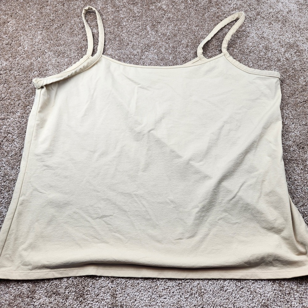 Eddie Bauer Womens XL Beige Nylon Spandex Stretch Cami Spaghetti Strap Tank Top